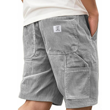 Men's Corduroy Shorts-Comfortable Drawstring Pocket Shorts