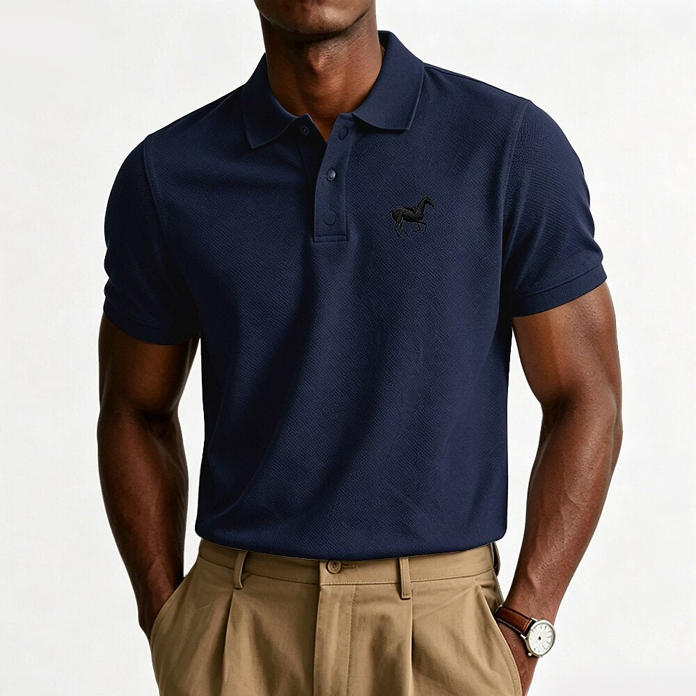 100% Cotton Embroidered Pique Knit Polo Shirt