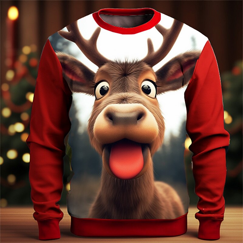 Men's Christmas Elk Moose Golf Sweatshirt