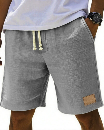 Men's Beach Linen Shorts-Drawstring Waist, Casual Summer Wear