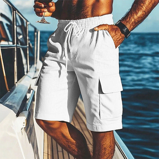 Lightweight Linen Shorts-Knee Length Shorts for Outdoor Activities