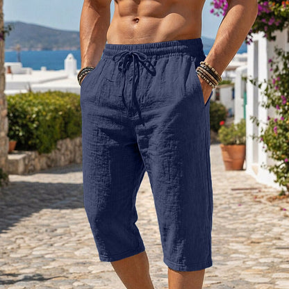 Breathable Linen Shorts With Elastic Waist