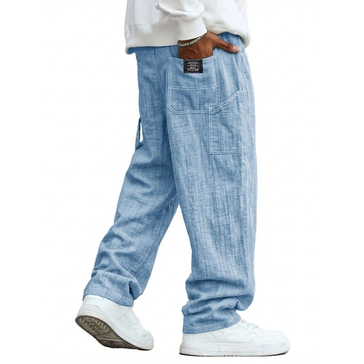Cotton Linen Pants - Relaxed Fit for Daily & Beach Wear