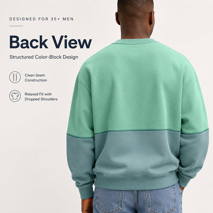 Colorblock Cotton Patchwork Sweatshirt