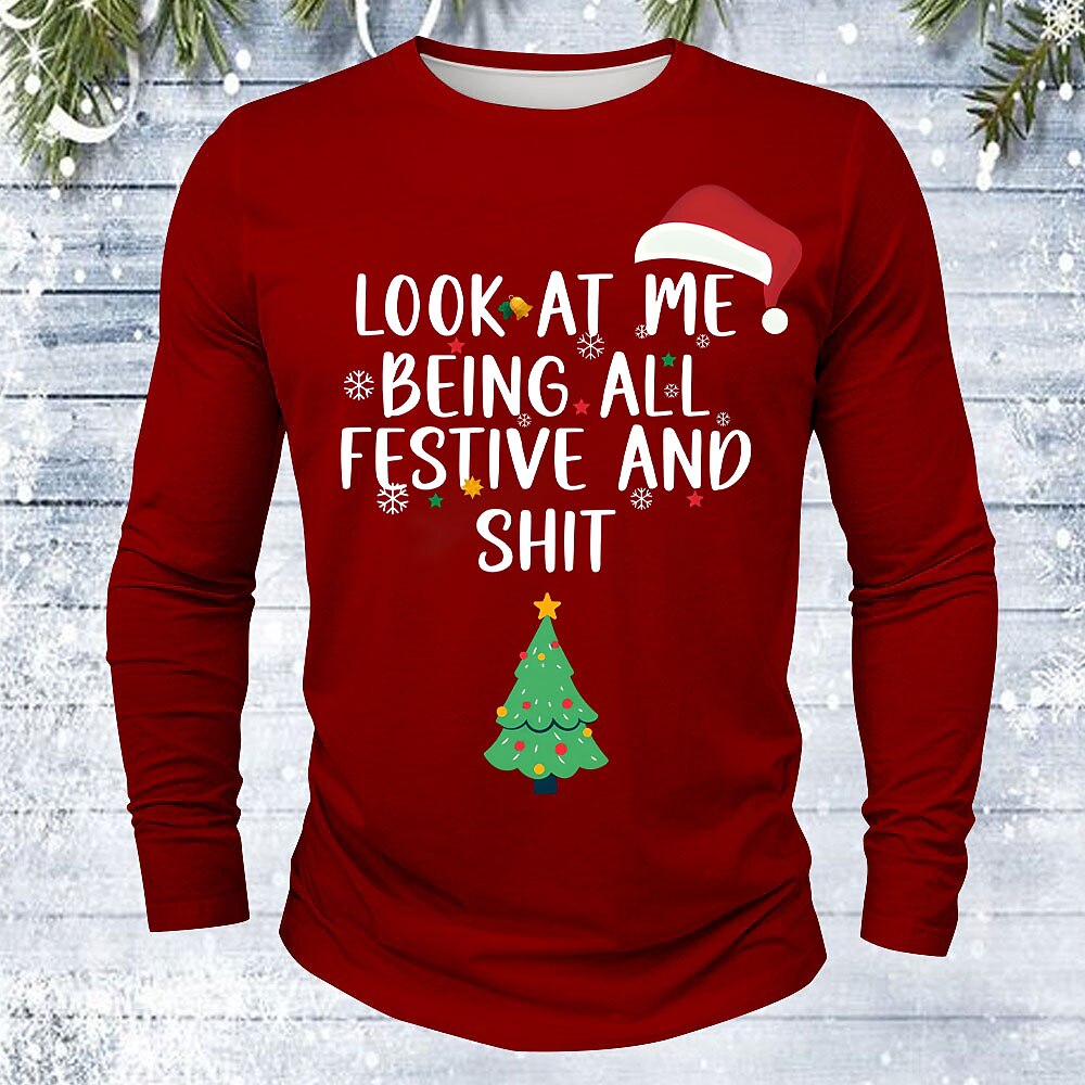 Men's Funny Santa Christmas Long Sleeve T-Shirt