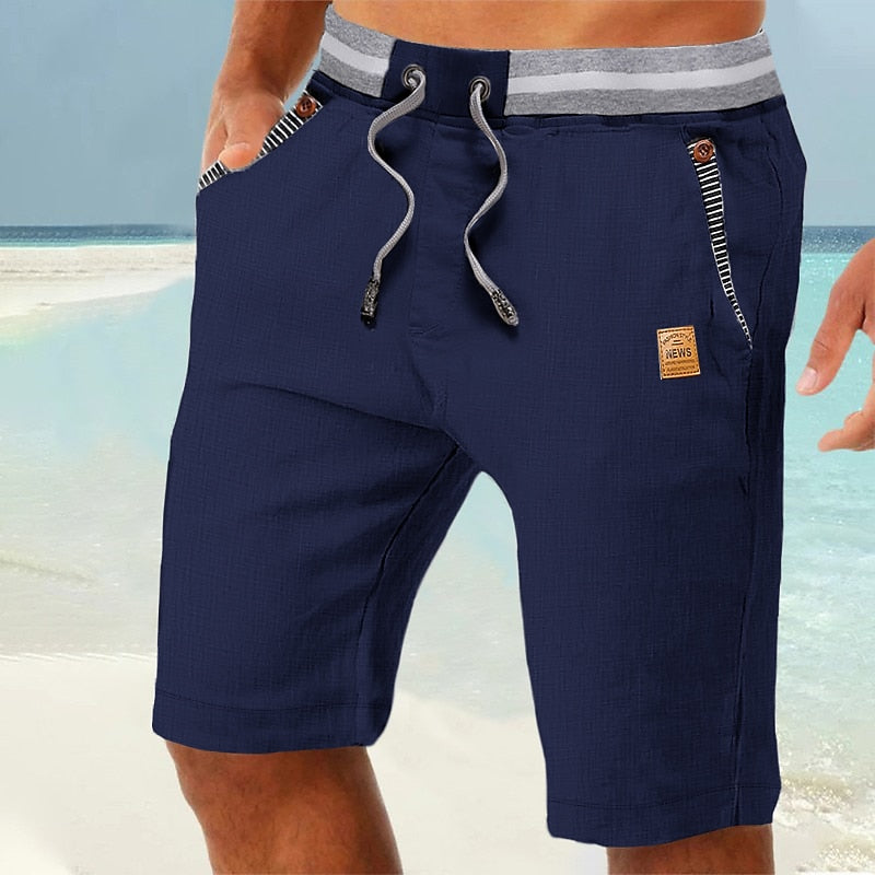 Men's Elastic Waist Linen Shorts-Easy, Everyday Summer Style
