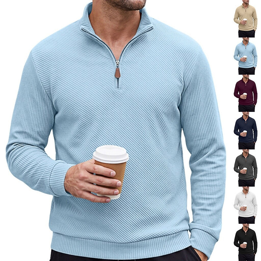 Jacquard Comfort Quarter Zip Sweatshirt