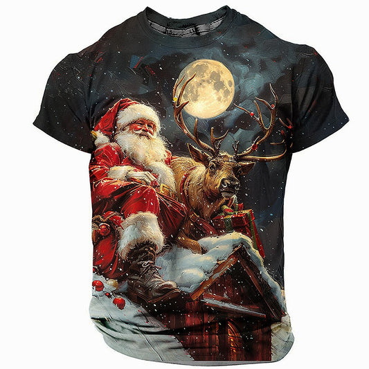 Men's Santa Reindeer Christmas 3D T-Shirt