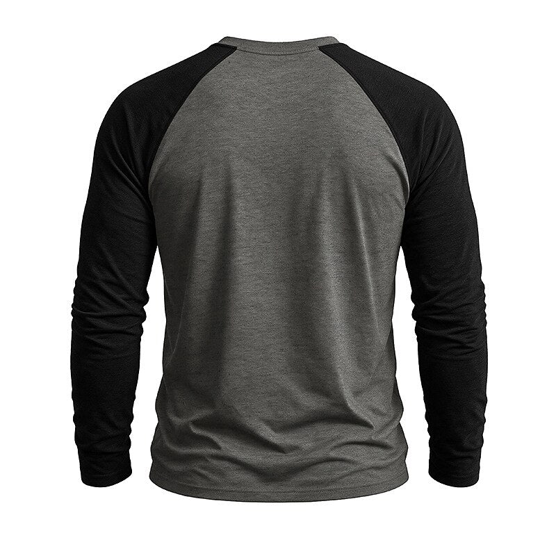 Casual Colorblock Long Sleeve T-shirts