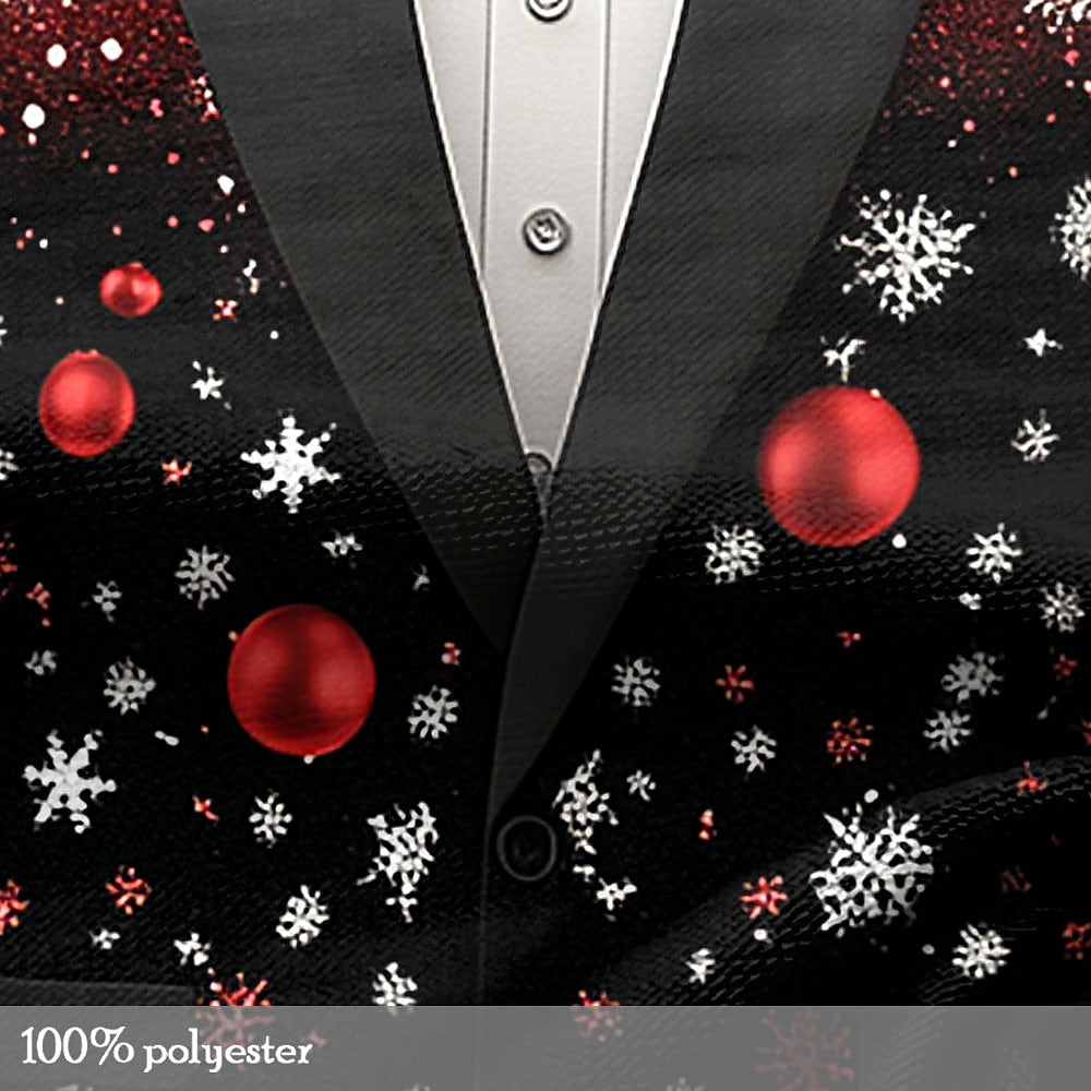 Men's Bow Tie Christmas Tree Snowflake Shirt