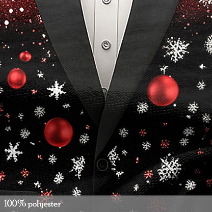 Men's Bow Tie Christmas Tree Snowflake Shirt