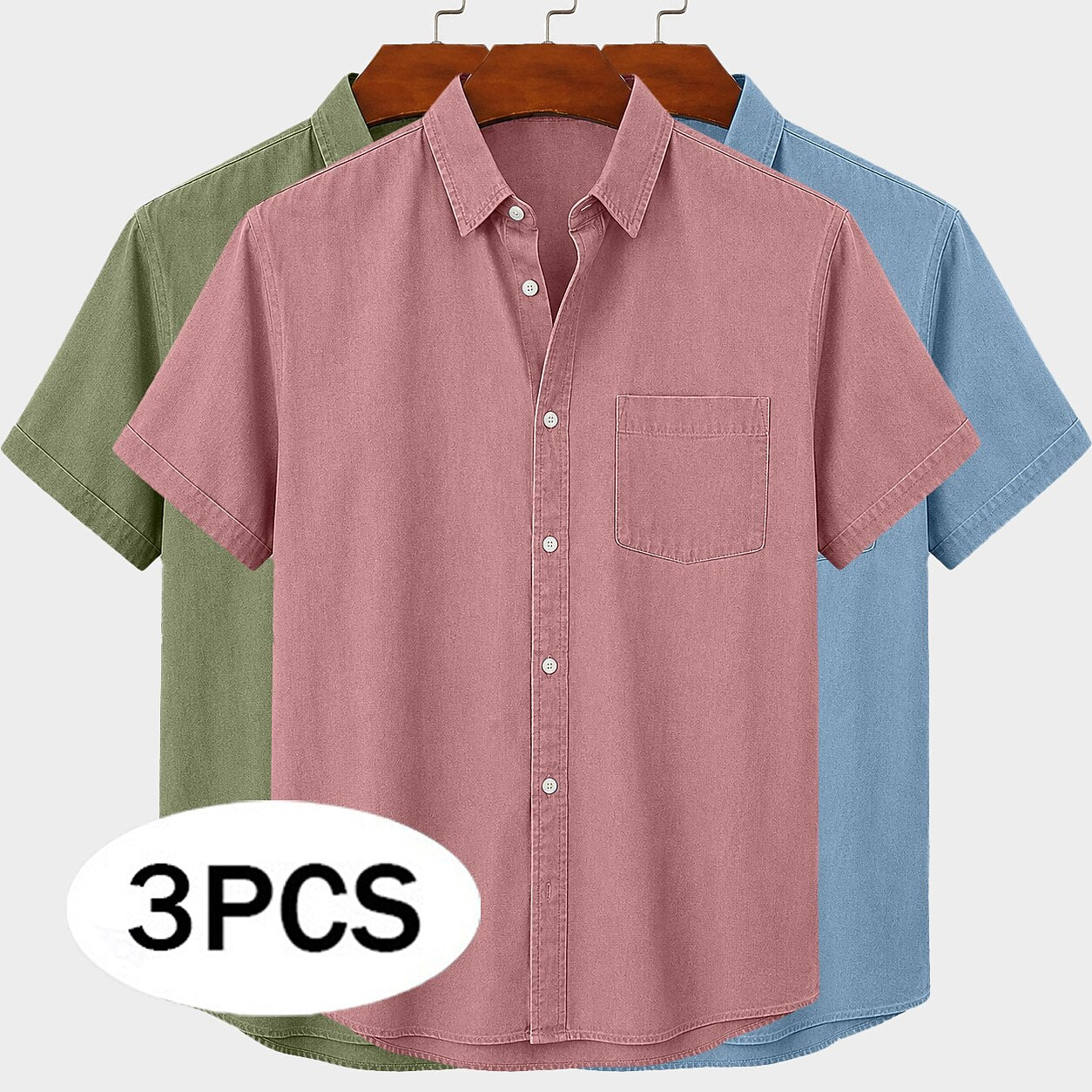 3-Pack Broken-In Cotton Shirts
