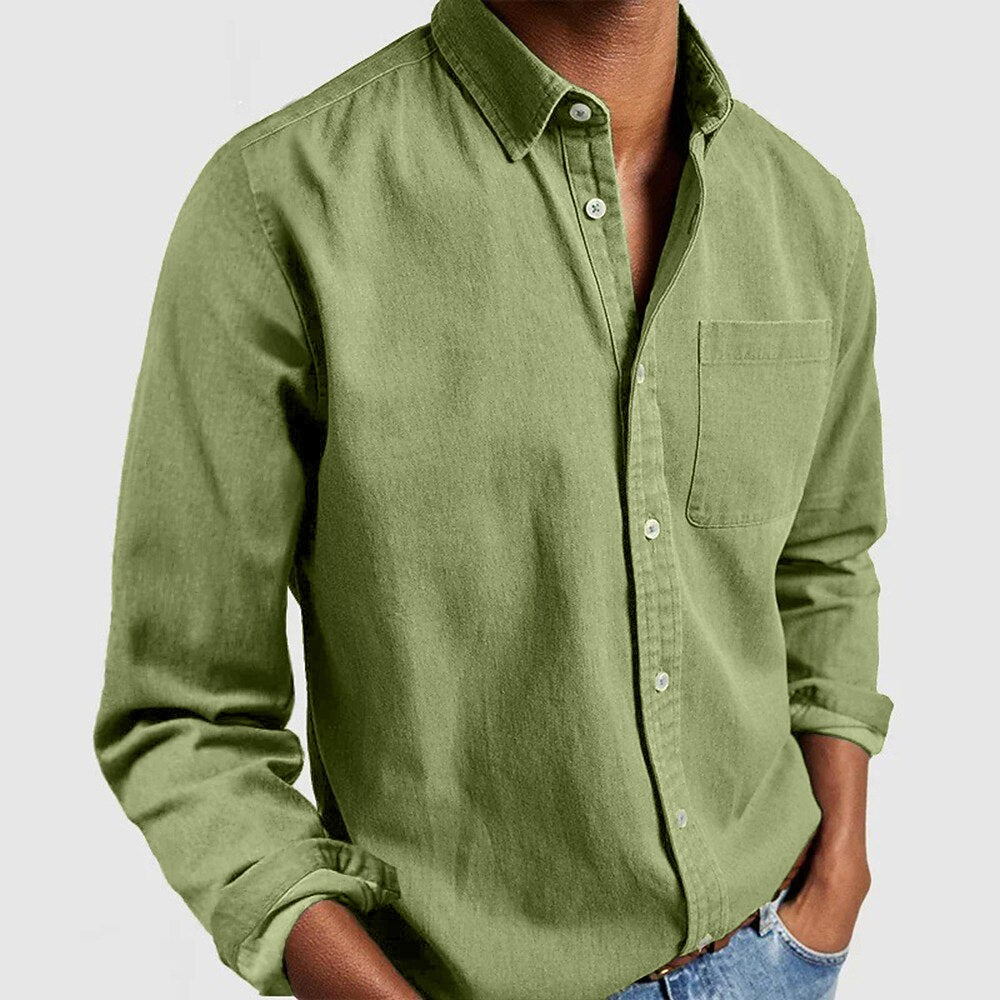 Long Sleeve Button Up Cotton Shirt