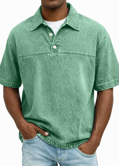 Acid Wash 100% Cotton Polo Shirt