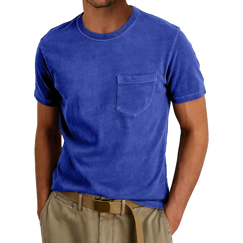 Washed Cotton Vintage Pocketed Tee