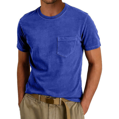 Washed Cotton Vintage Pocketed Tee