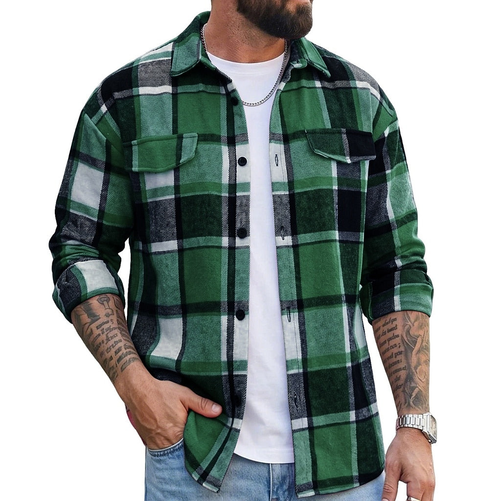 Classic Plaid Button Up Flannel Shirt