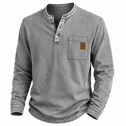 Broken-in Comfort 100% Cotton Henley Shirt