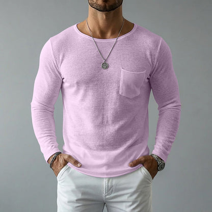 Men’s Relaxed Linen Texture Pocket Shirt