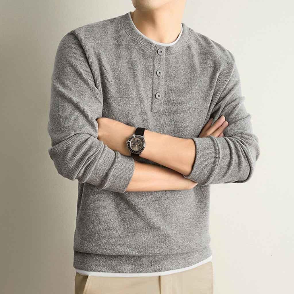 Ribbed Knit Crewneck Sweater Pullover