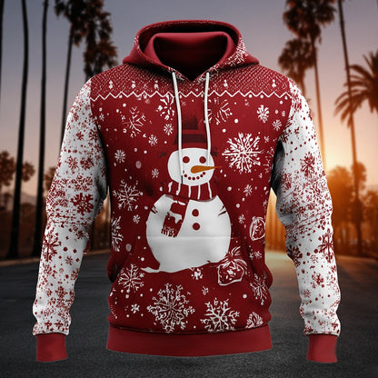 Santa Snowman Christmas Holiday Hoodie