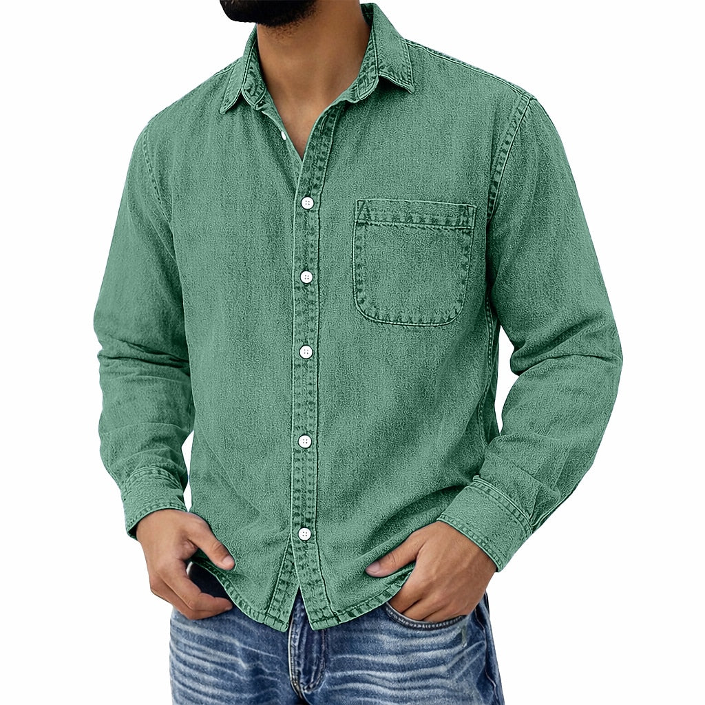 Men's 100% Cotton Acid Wash Shirt