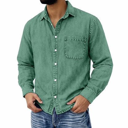 Men's 100% Cotton Acid Wash Shirt