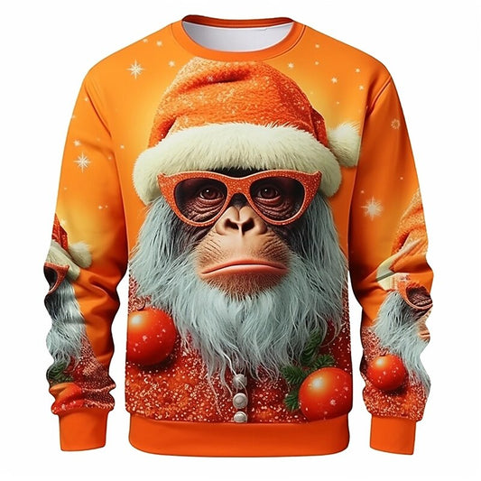Christmas Orangutan Merry Holiday Graphic Sweatshirt