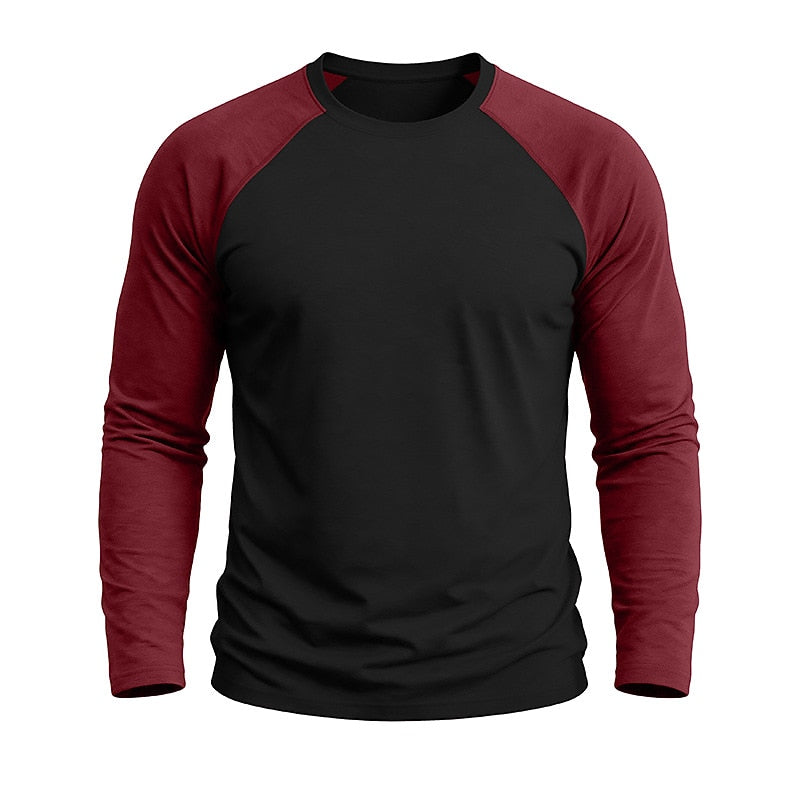 Casual Colorblock Long Sleeve T-shirts