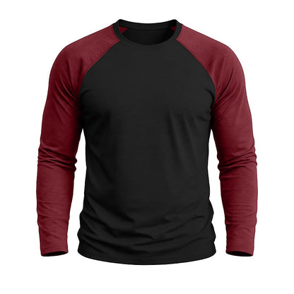 Casual Colorblock Long Sleeve T-shirts