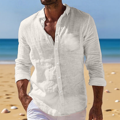 Casual Cotton Linen Shirt - Breathable and comfortable