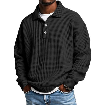 Textured Waffle Polo Shirts