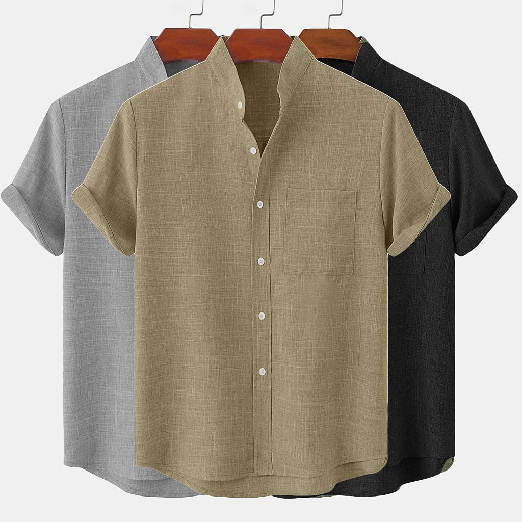 3-Piece Men's Linen Shirt - Soft & Breathable
