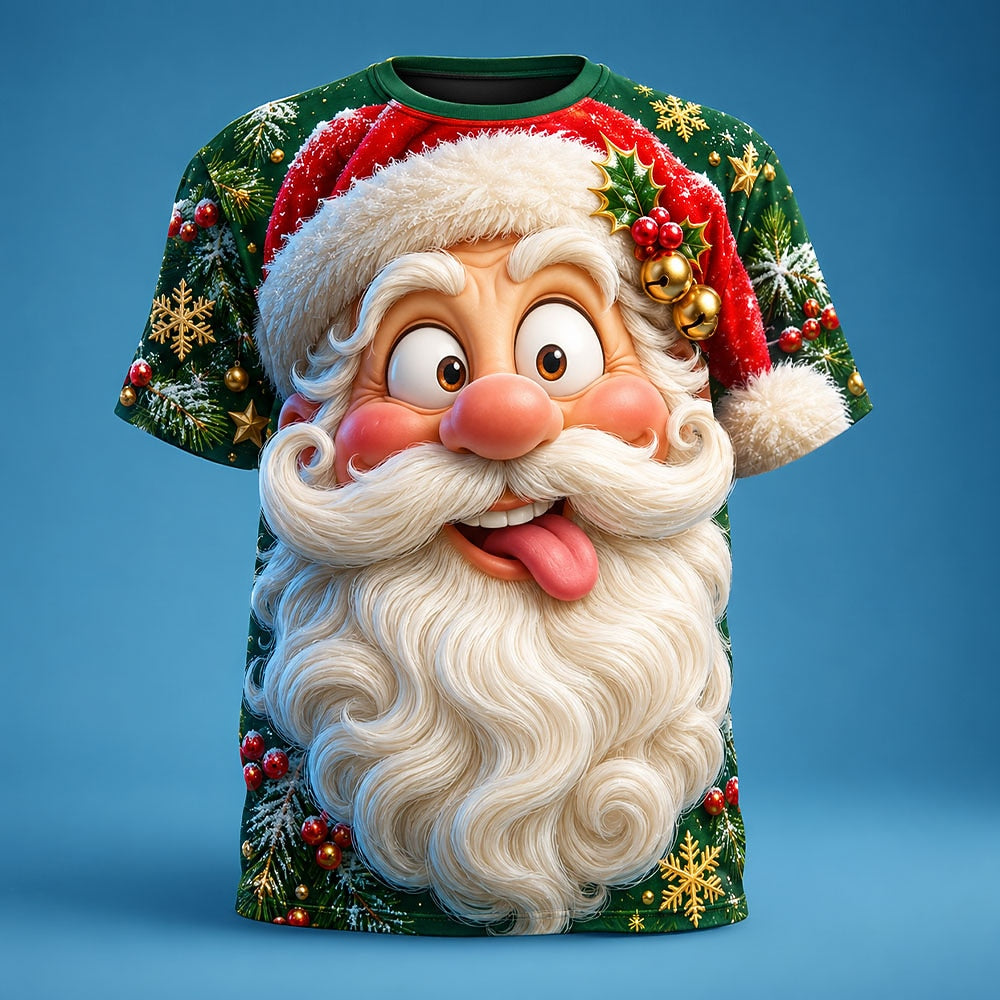 Men's Santa Claus Casual Graphic Tee