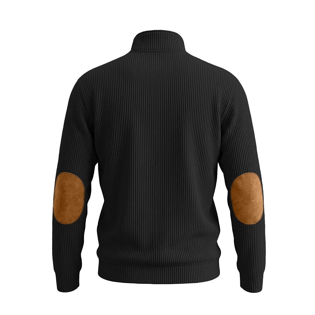 Colorblock Corduroy Quarter Zip Sweatshirt