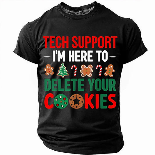 Christmas Tech Support Cookie Humor Tee