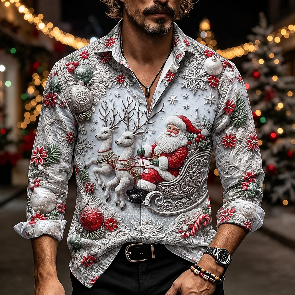 Men's Christmas Graphic Modern Shirt