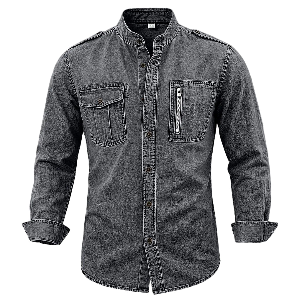 Classic Washed Cotton Demin Work Shirt