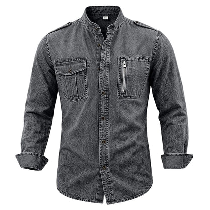 Classic Washed Cotton Demin Work Shirt