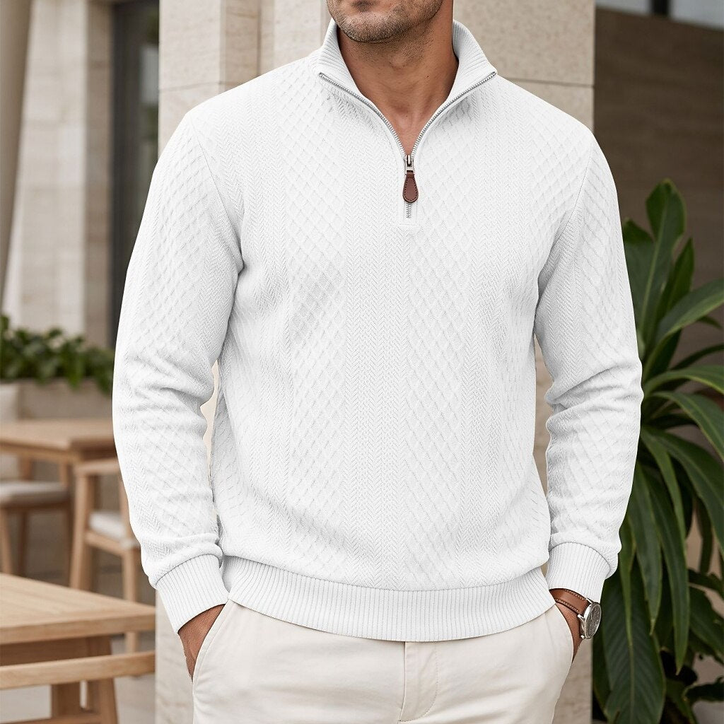 Men's Jacquard Everyday Zipper Sweatshirt