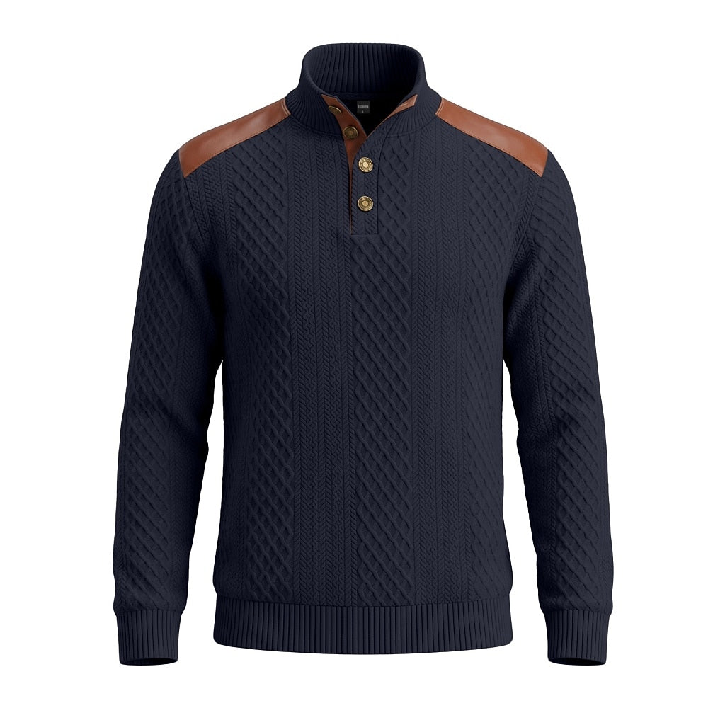 Patchwork Jacquard Textured Sweatshirt
