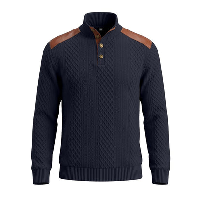 Patchwork Jacquard Textured Sweatshirt