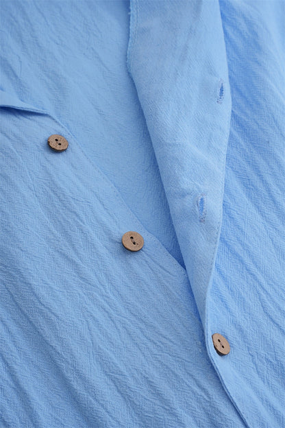 Summer Linen Button-Up Shirt - Comfortable Everyday Wear