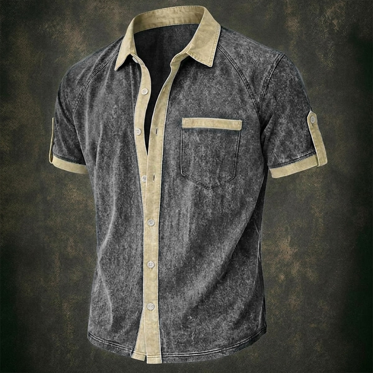 Colorblock Washed Cotton Shirt
