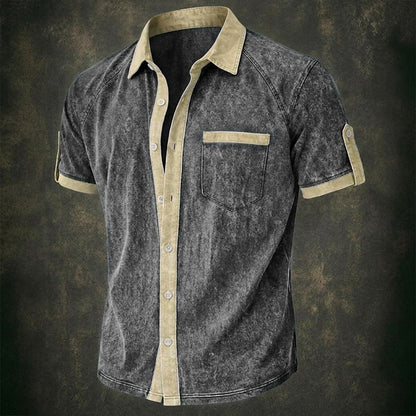 Colorblock Washed Cotton Shirt