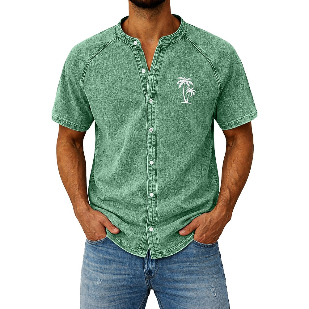 Acid Wash 100% Cotton Palm Tree Shirt