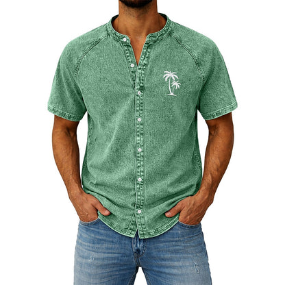 Acid Wash 100% Cotton Palm Tree Shirt
