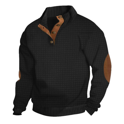 Men's Waffle Patchwork Sweatshirt
