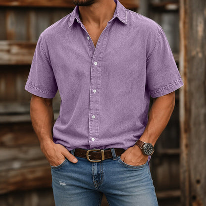 Broken-In Cotton Denim Shirt
