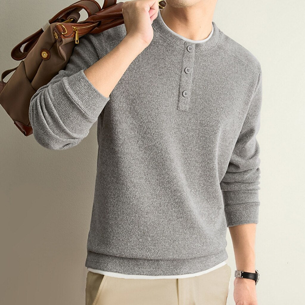 Ribbed Knit Crewneck Sweater Pullover